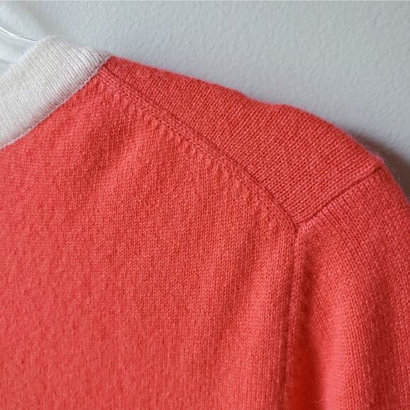 Women Talbots Coral Ivory Cashmere Cardigan PL Ladylike Retro Classic Career NEW - Picture 8 of 11